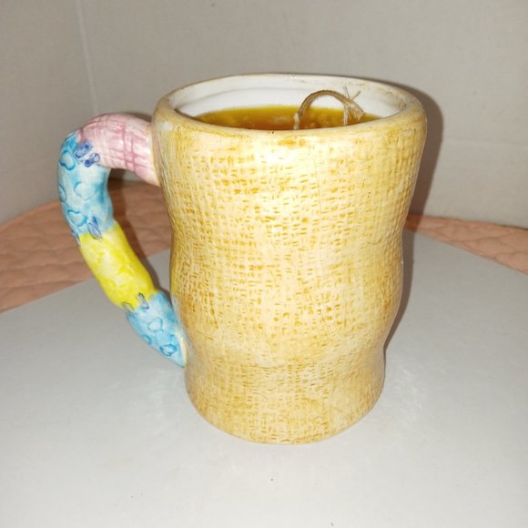 Coffee mug Patchworked heart ceramic Wax melt inside Sweet sugar cookie - Picture 3 of 6